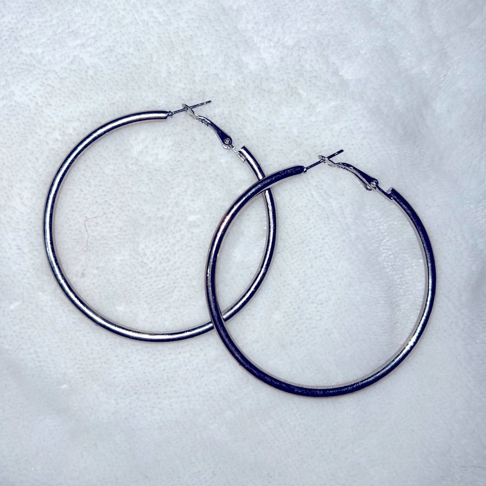 Silver hoop earrings